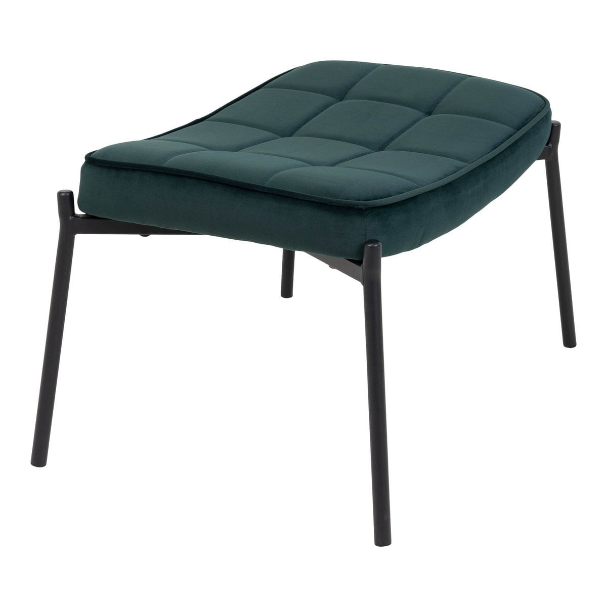 Glasgow Voetsteun - Fluweel, Groen - 61x41x36 cm