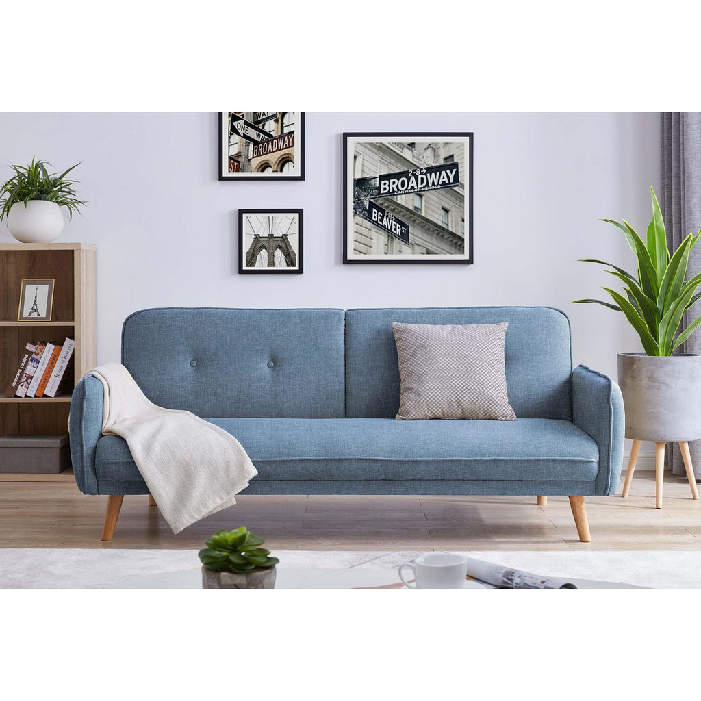 3-zitsbank structuurstof fijn blauw