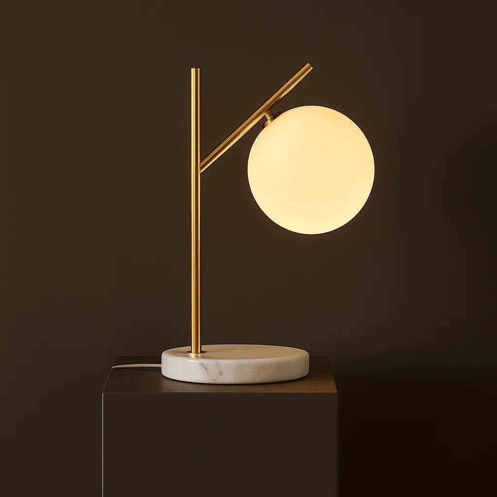 Madison marmeren lamp | Lamp van matglas en lamp met snoer