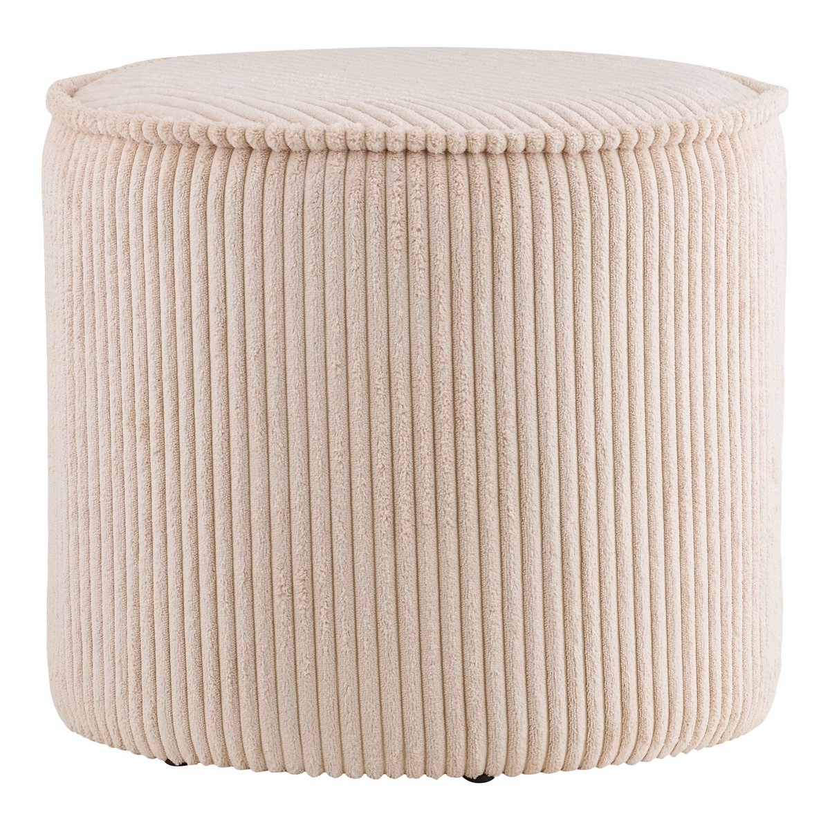 Taupo Poef, ribfluweel, beige, ø40x35 cm, HN1424