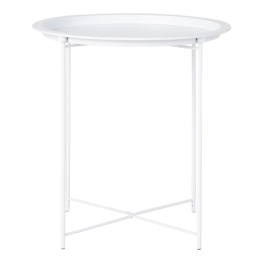 Bastia Bijzettafel - Staal, Wit - Ø47x50 cm