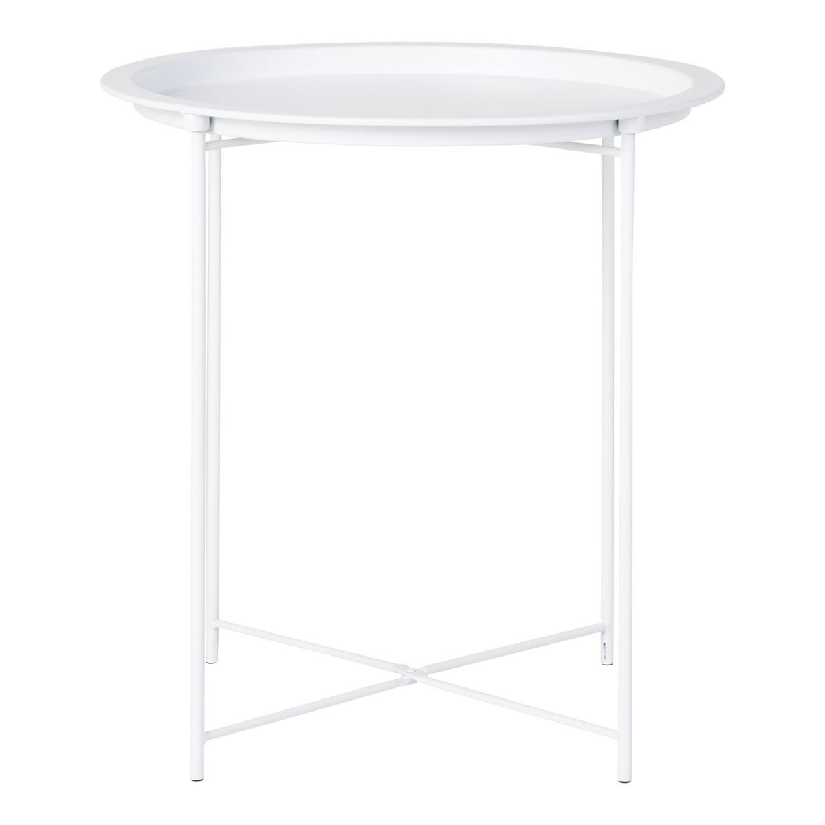Bastia Bijzettafel - Staal, Wit - Ø47x50 cm