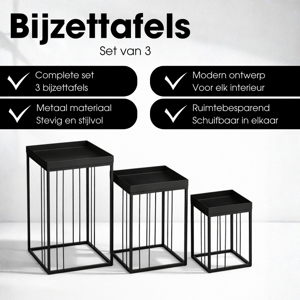 Bijzettafel Beth Zwart