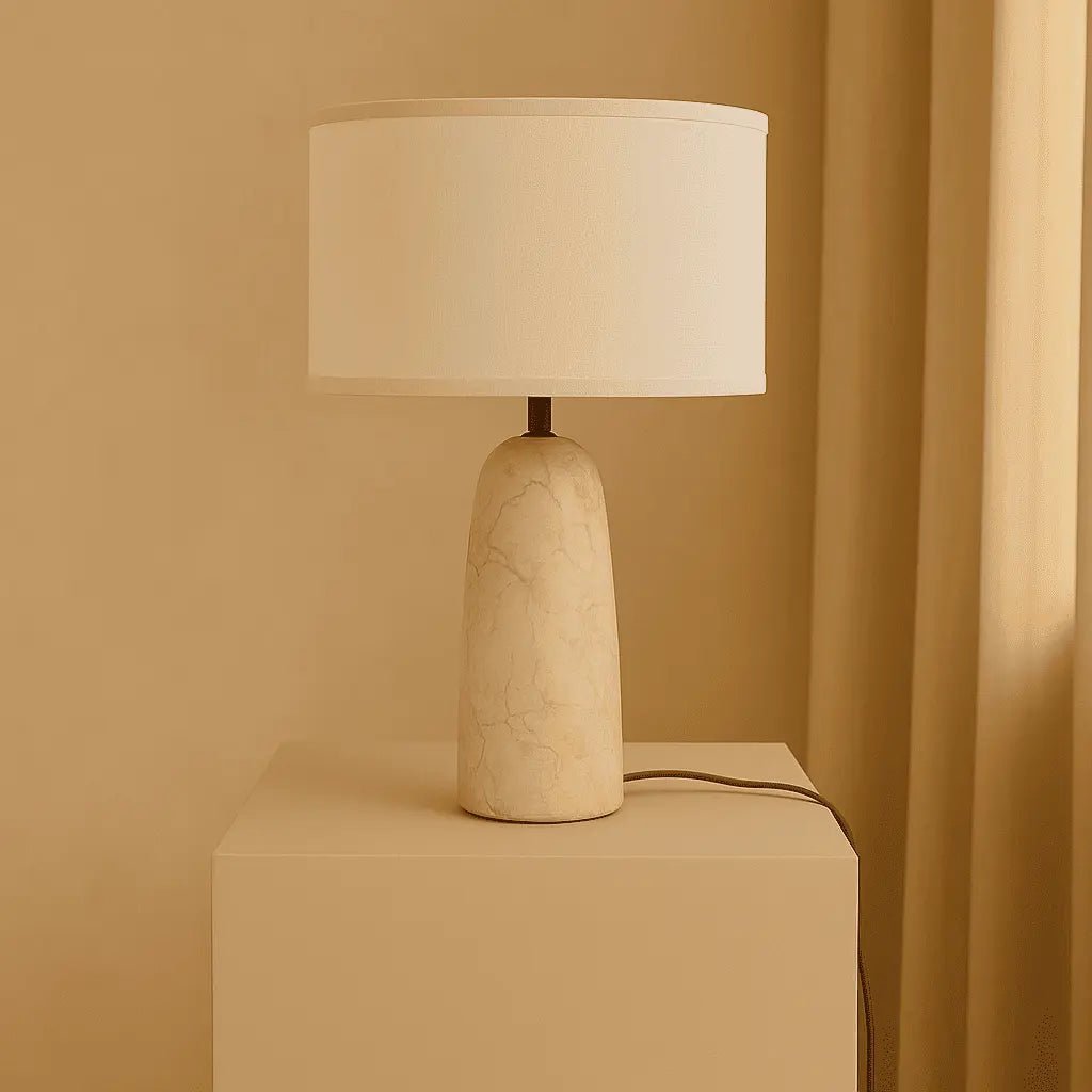 Charlotte Marmeren Lamp | Katoenen kap en elegante verlichting
