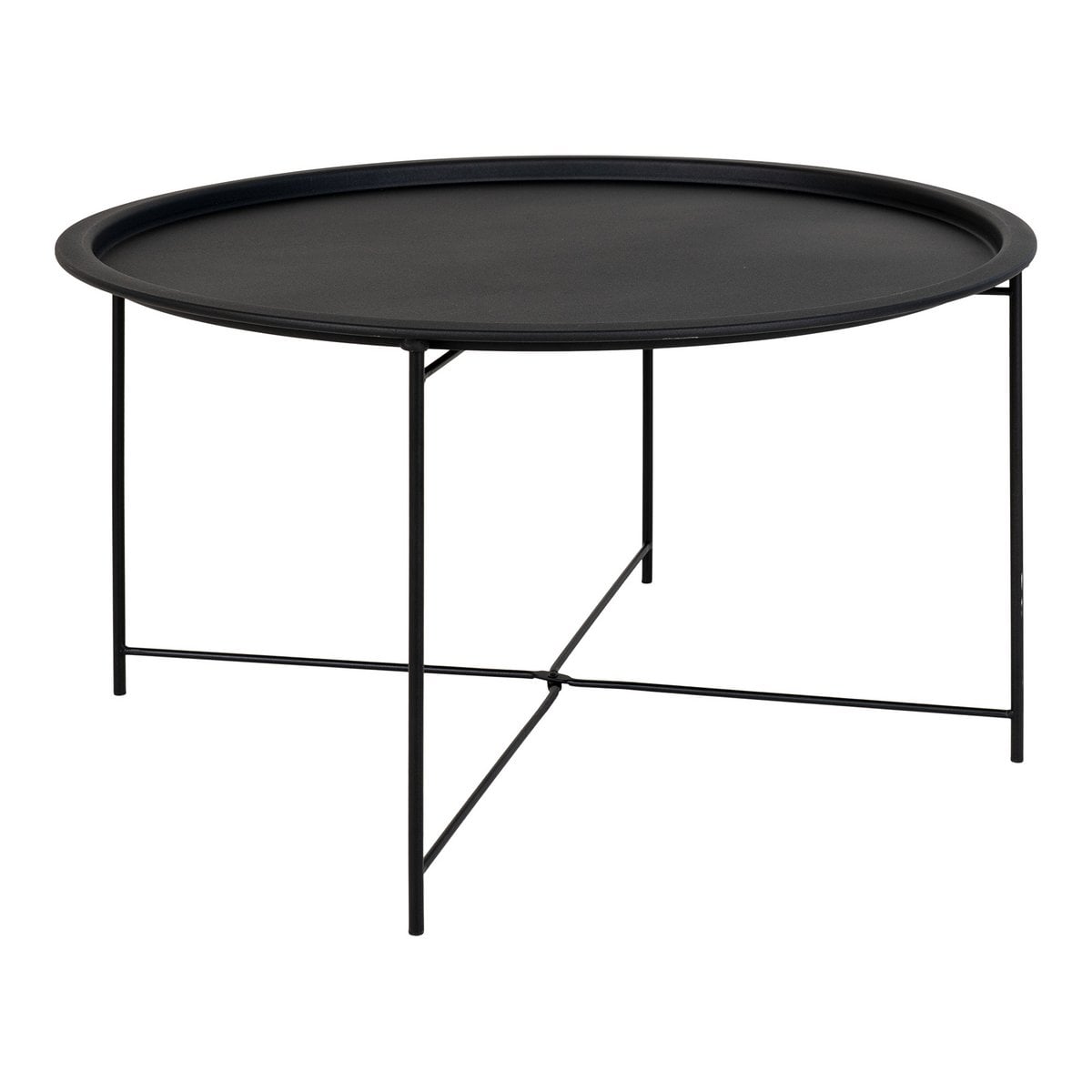 Bastia Salontafel - Zwart, Staal, Ø75x43 cm