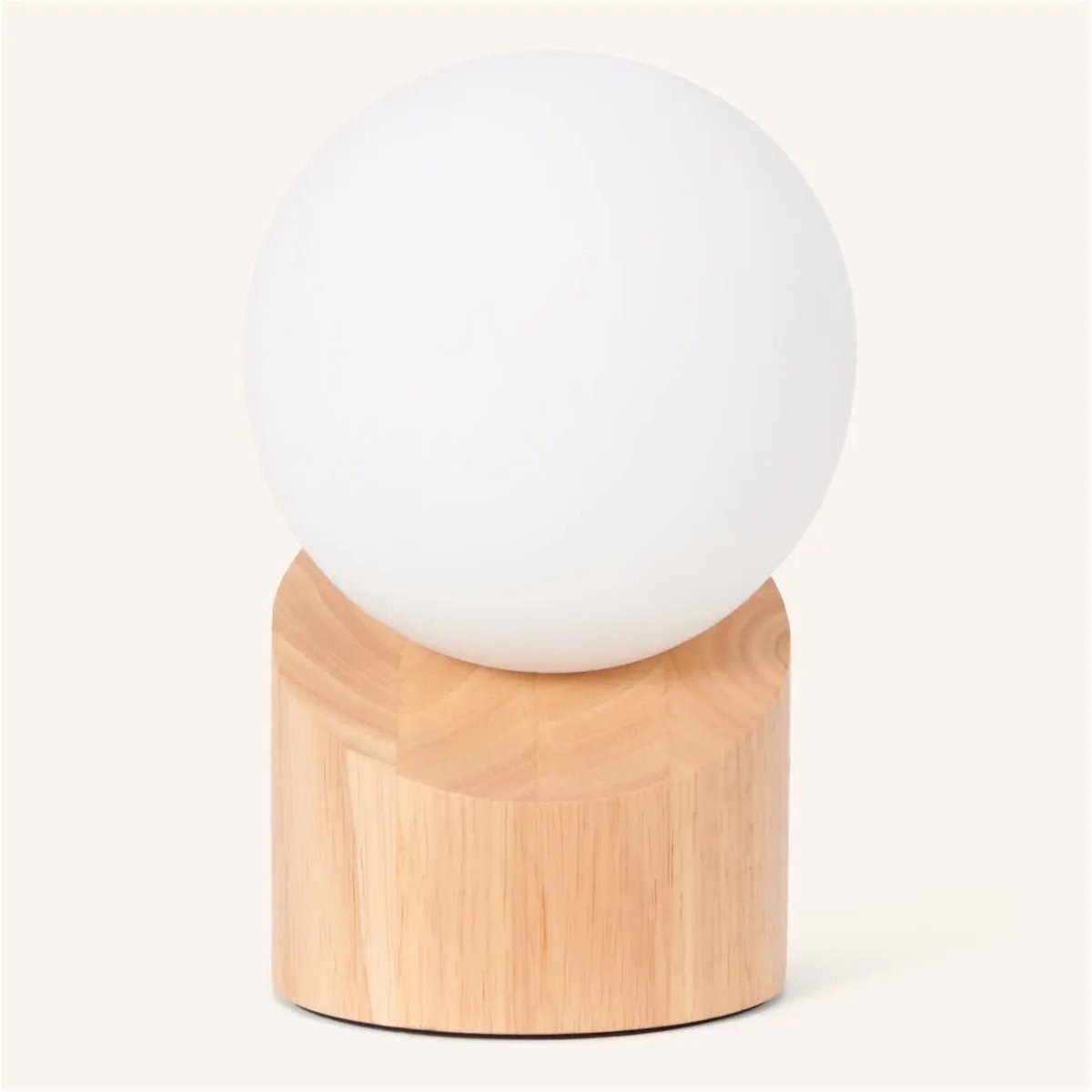 Quin Lichtbruine Houten Lamp | Matglas, met snoer en verlichting