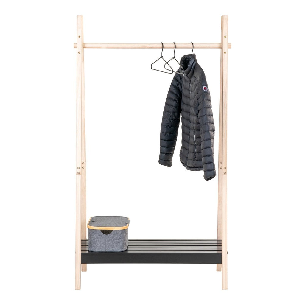 Torino Kledingrek - Naturel/Zwart, MDF/Paulownia, 94,5x39x170 cm