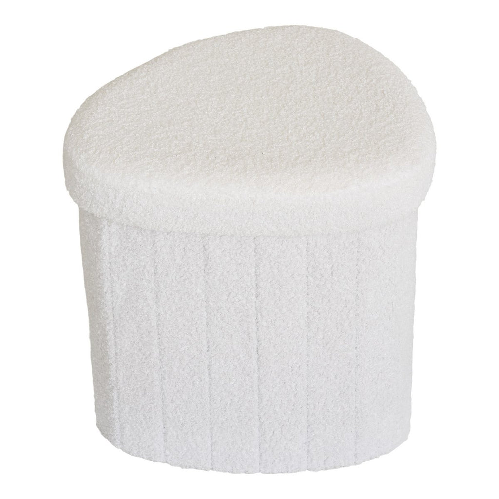 Medford Pouf - Wit, polyester/schuim/multiplex, 36,5x42.5x37,5 cm