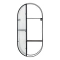 Newcastle Shelf - Plank, staal/glas, zwart, 3 planken, 32x11x68 cm