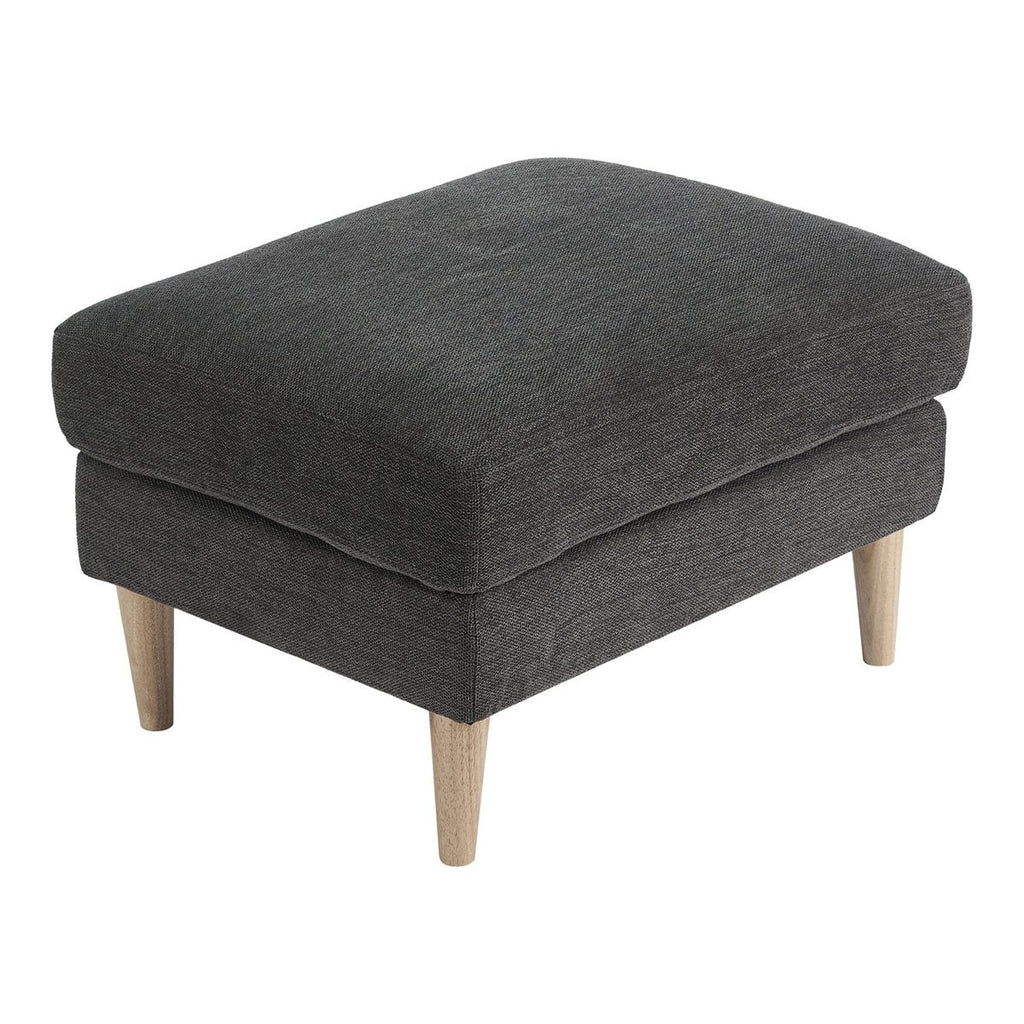 Bologna Poef - Donkergrijs, Schuim/Polyester/Beuken, 52x68x42 cm