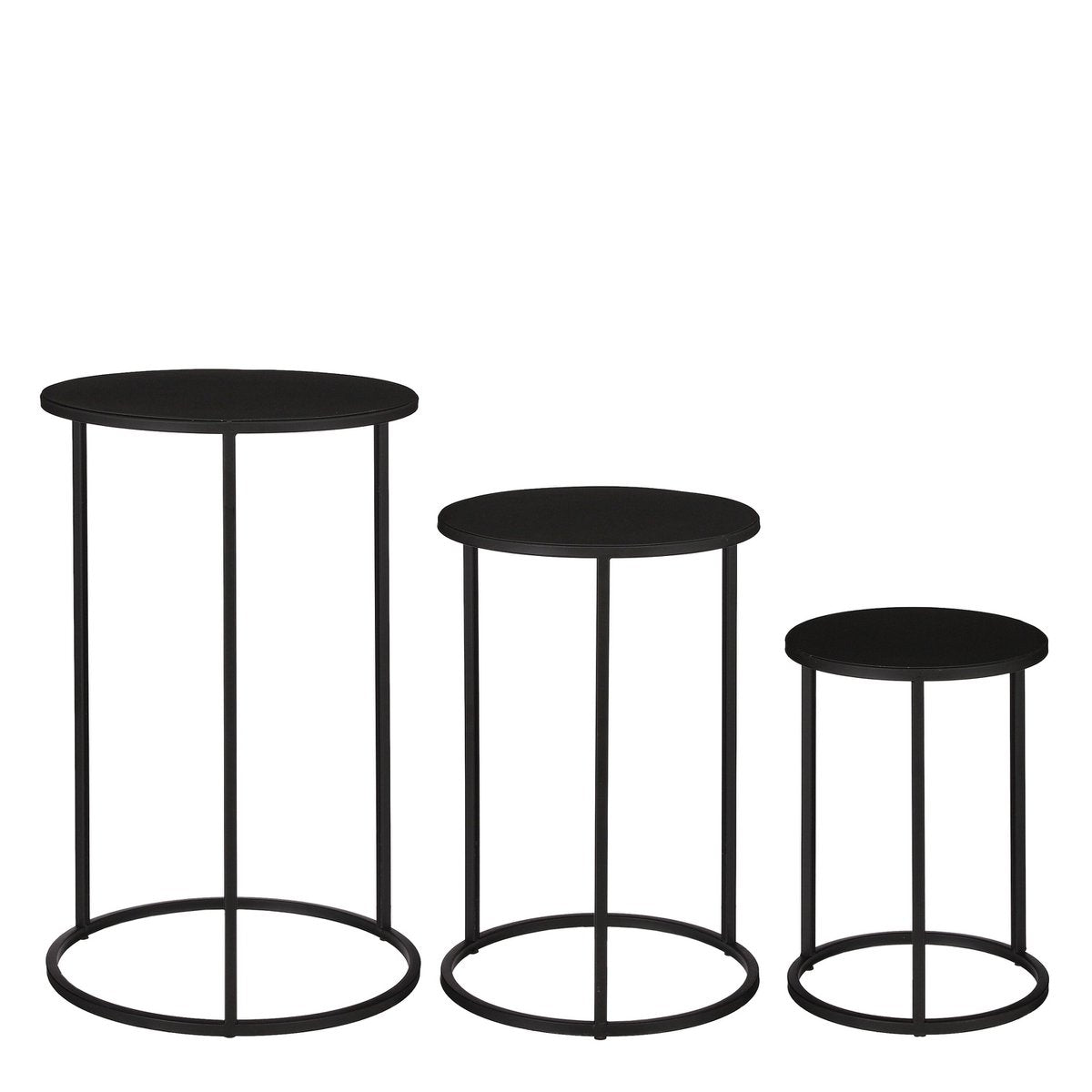 Bijzettafel set Quinty Zwart