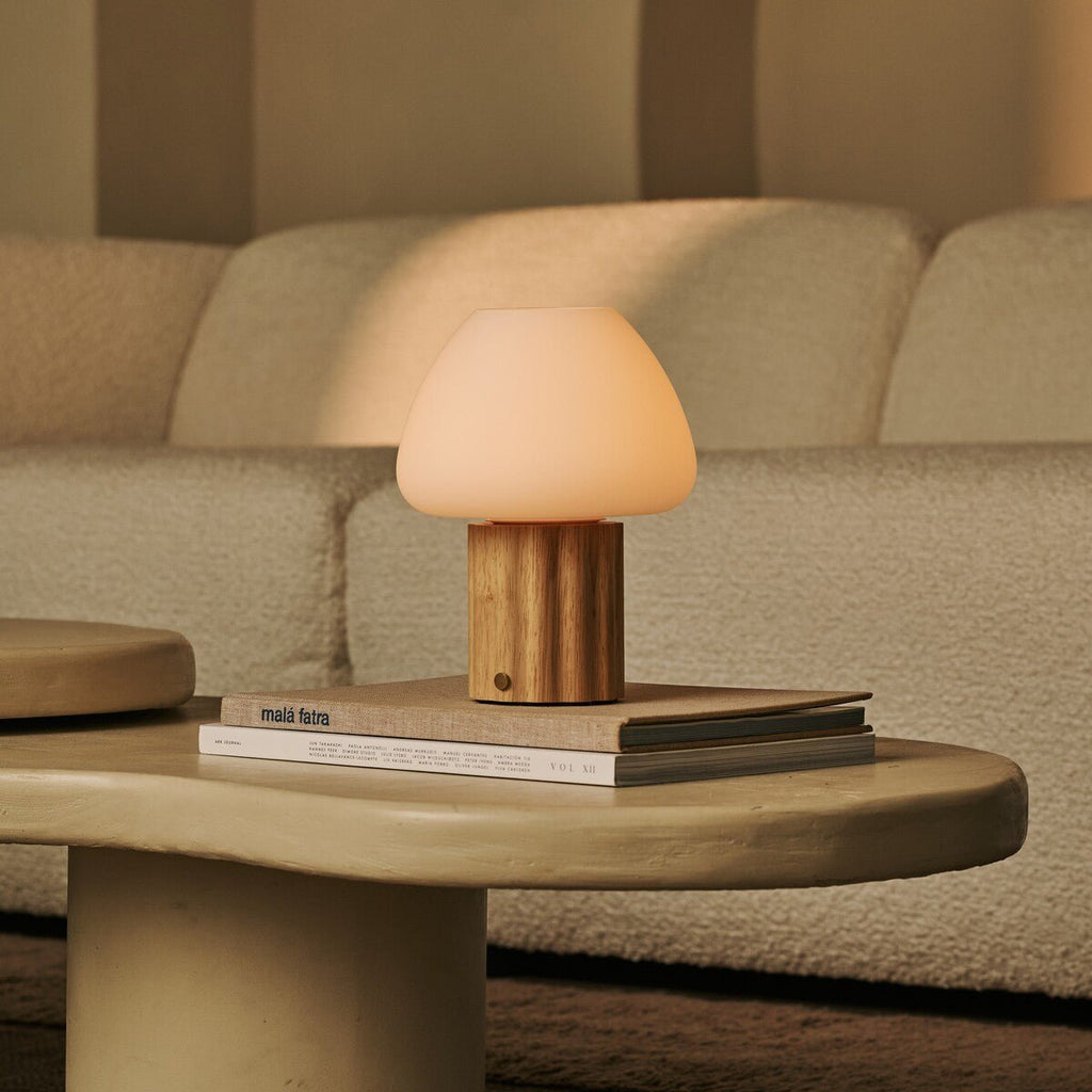 Sophie Light Brown Rechargeable Table Lamp | Modular Lampshade, Dimmable & 3 Light Colors