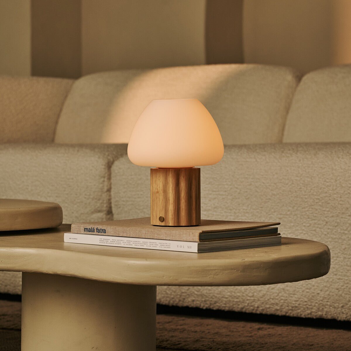Sophie Light Brown Rechargeable Table Lamp | Modular Lampshade, Dimmable & 3 Light Colors