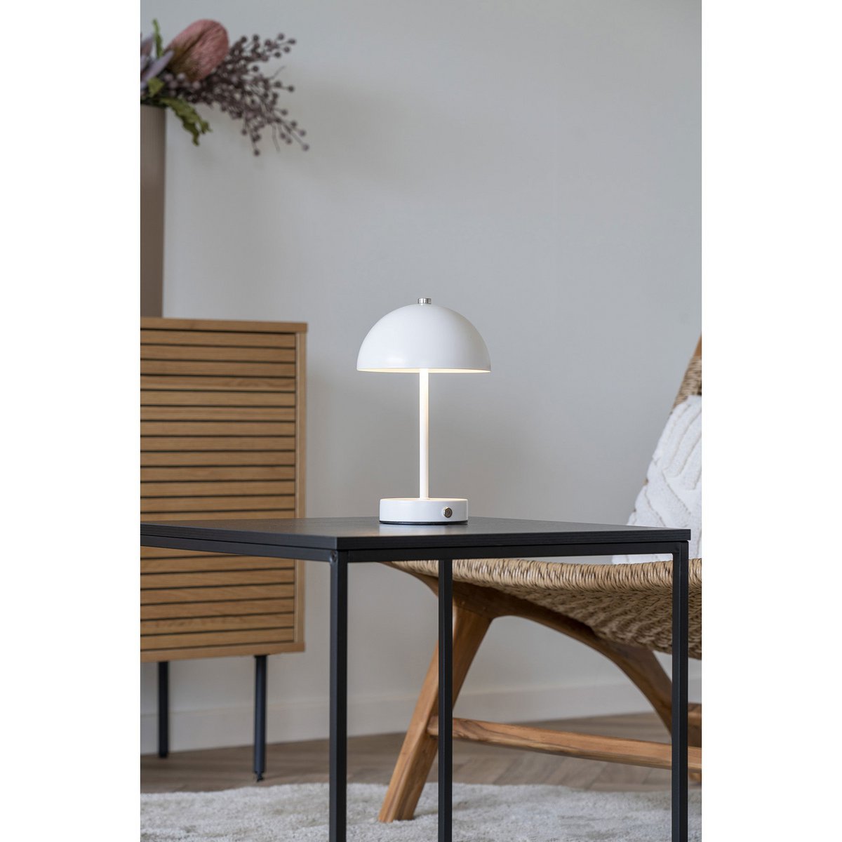 Holt LED-tafellamp - Wit, Metaal, Oplaadbaar