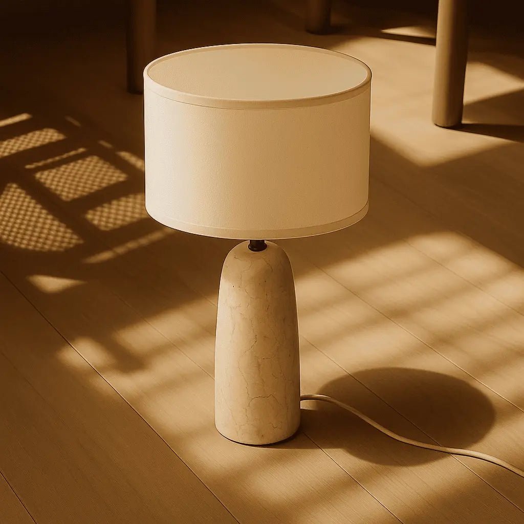 Charlotte Marmeren Lamp | Katoenen kap en elegante verlichting