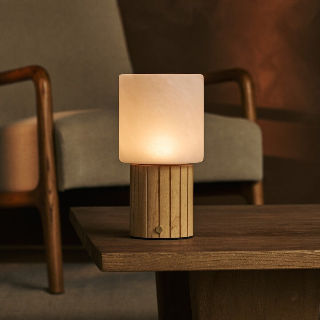 Ingmar Light Brown Rechargeable Table Lamp | Cordless, 3 Light Colors & Dimmable