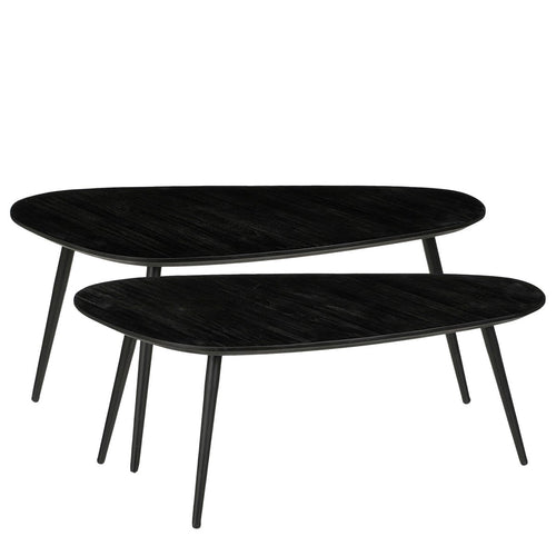 Bijzettafel set Jailey Zwart