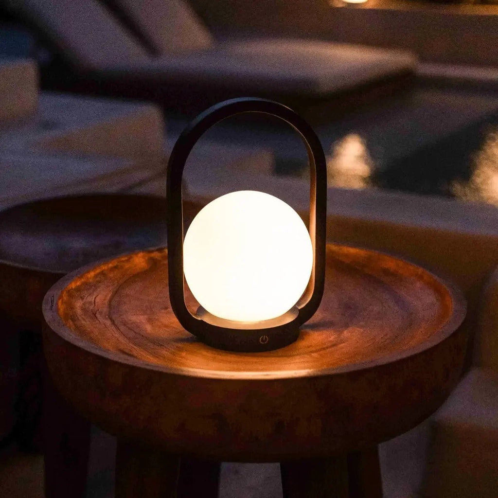 Skye Donkerbruine Houten Snoerloze Lamp | Oplaadbaar, dimbaar en 3 lichtmodi