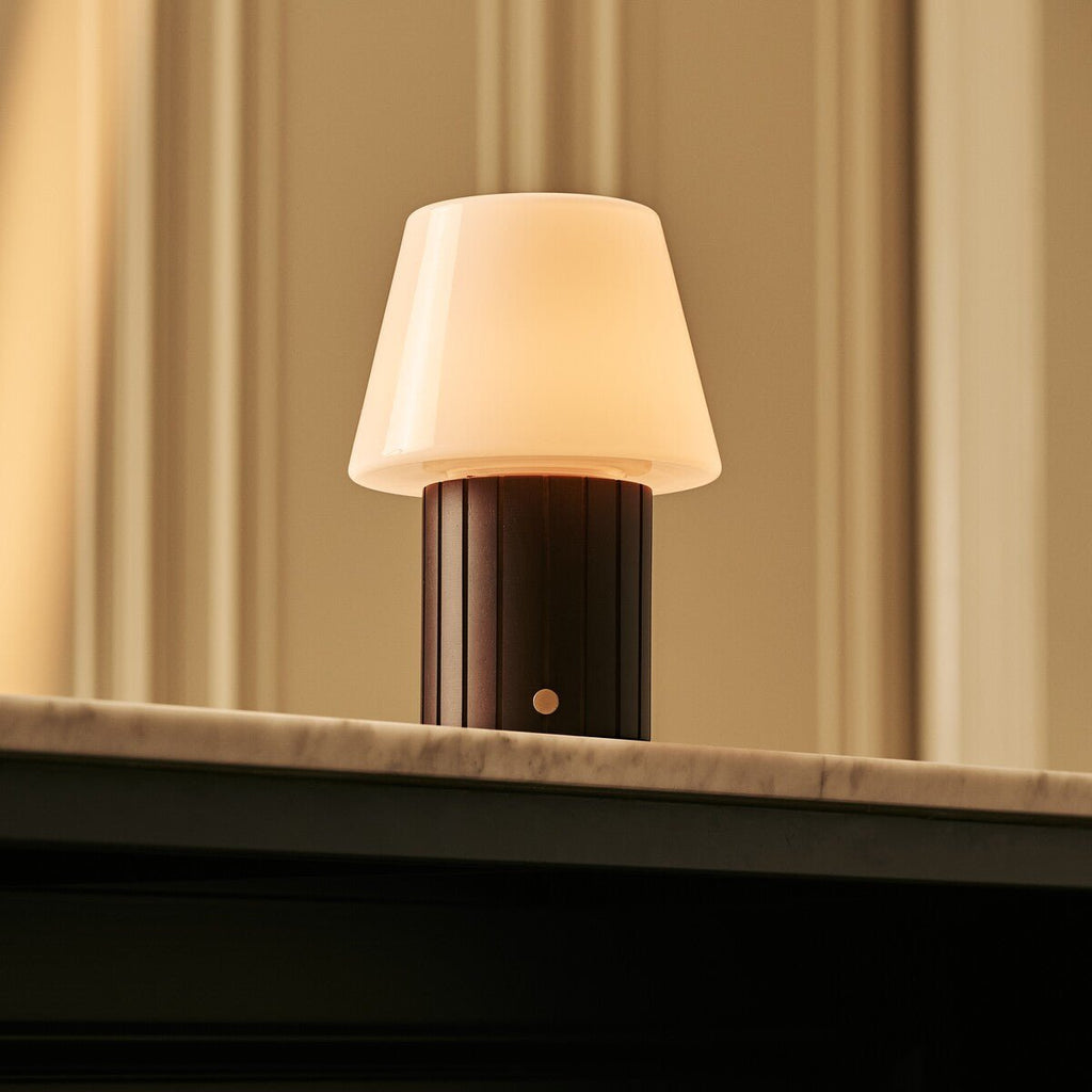 Lex Dark Brown Rechargeable Table Lamp | Stylish, Cordless & 3 Light Modes