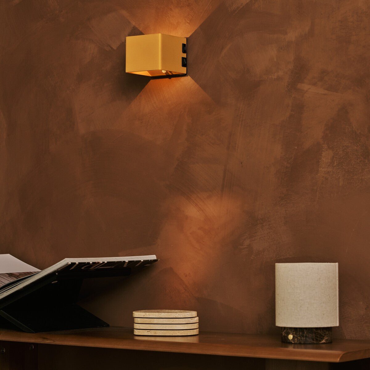 Tess Ocher Yellow Rechargeable Wall Lamp | Motion sensor, 20 Light Modes & Remote Control