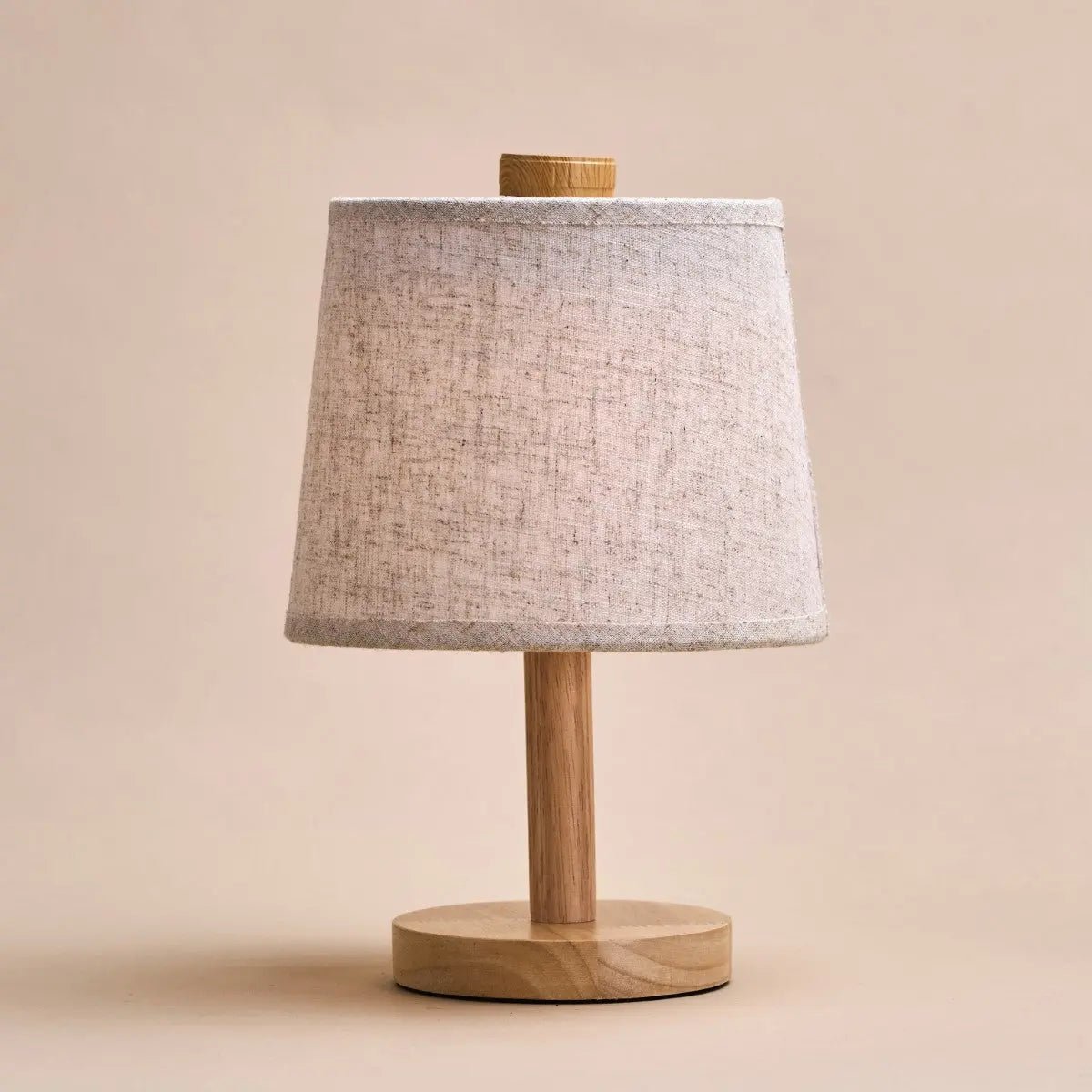 Rover Lichtbruine Houten Oplaadbare Lamp | Snoerloos, dimbaar en linnenmix