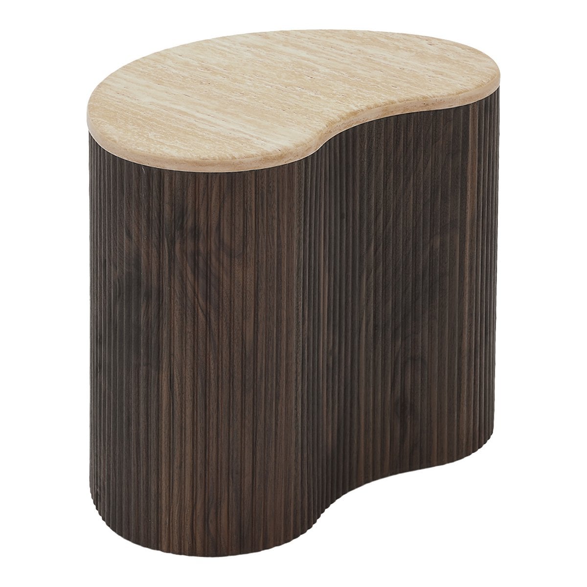 Cadiz Bijzettafel - Donkerbruin, MDF/Decorpapier, 50x33x44 cm
