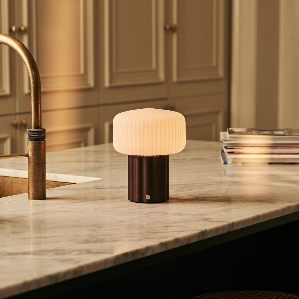 Robin Dark Brown Rechargeable Table Lamp | Stylish, Cordless & 3 Light Modes