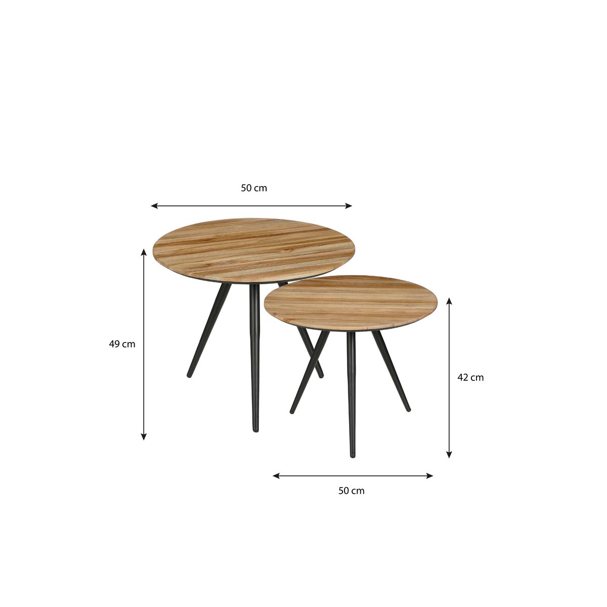 Bijzettafel set Jailey Bruin