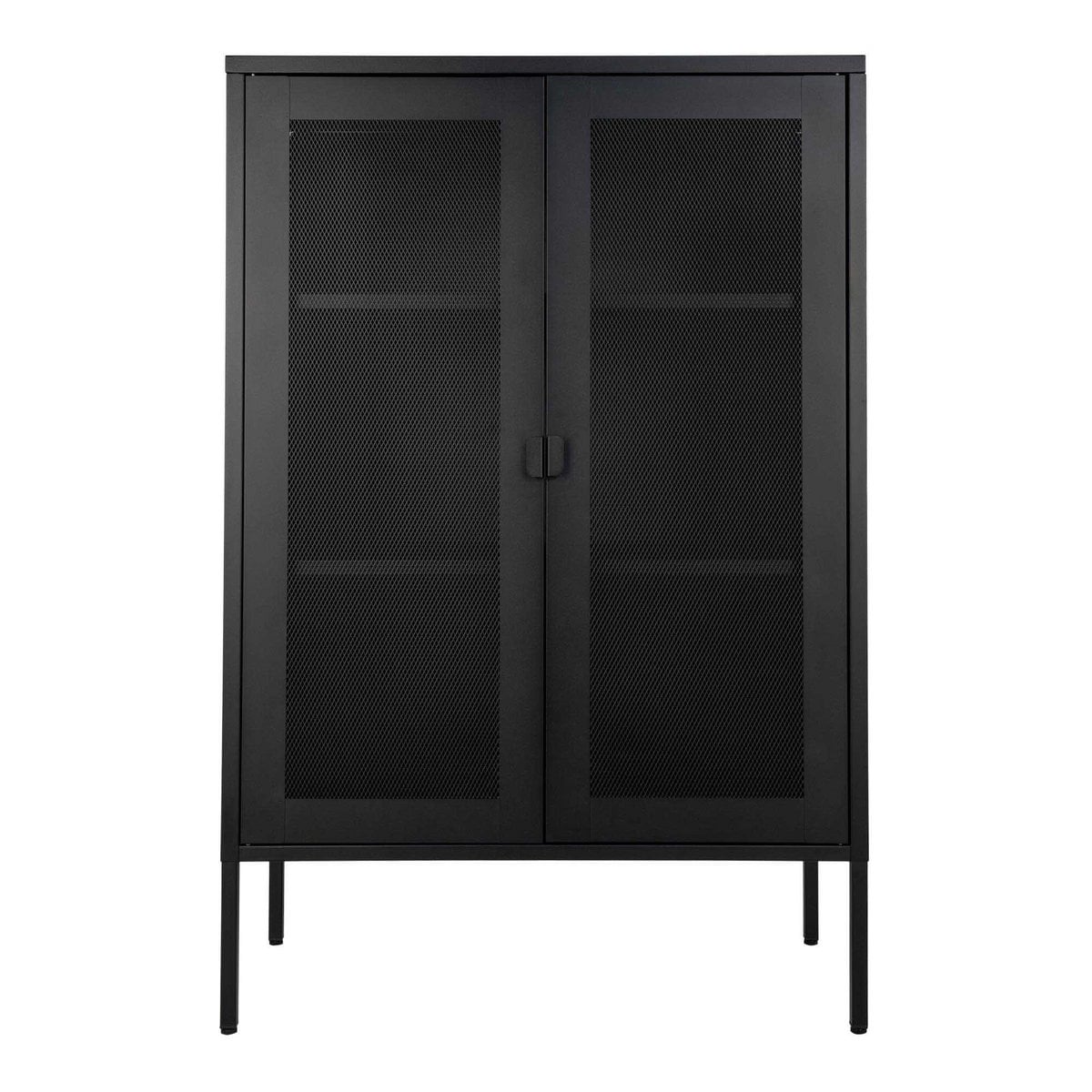 Melbourne Vitrinekast - Staal, Zwart - 80x40x120 cm