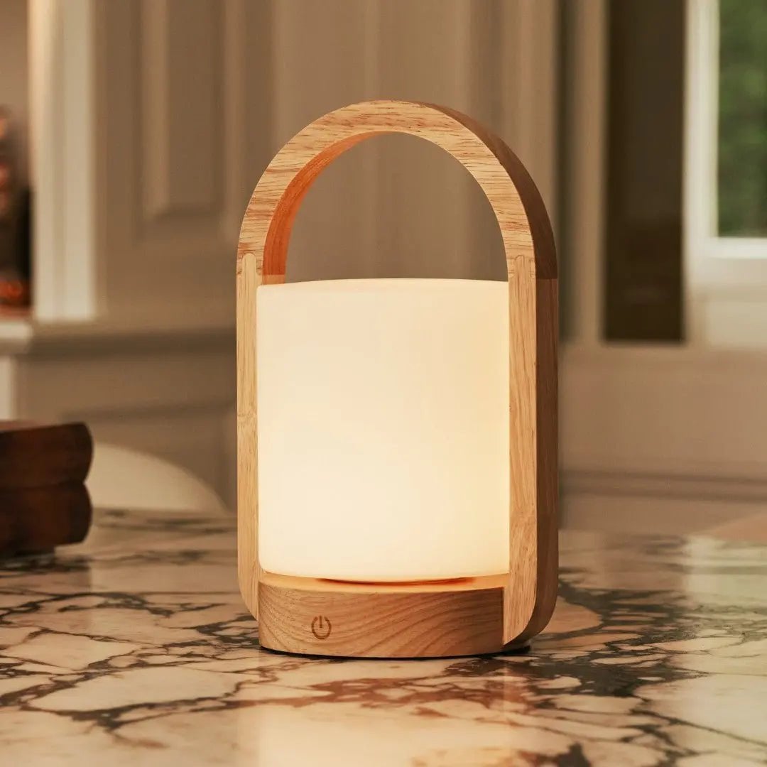 George Lichtbruine Houten Oplaadbare Lamp | Modern, veelzijdig en 3 lichtmodi