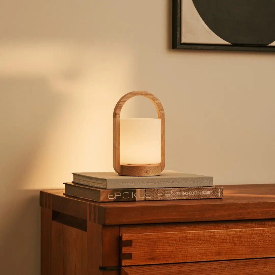 George Lichtbruine Houten Oplaadbare Lamp | Modern, veelzijdig en 3 lichtmodi