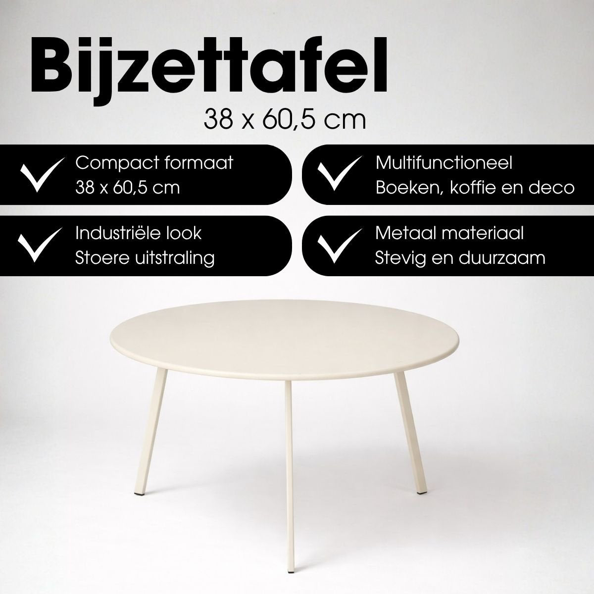 Bijzettafel Seatle Crème