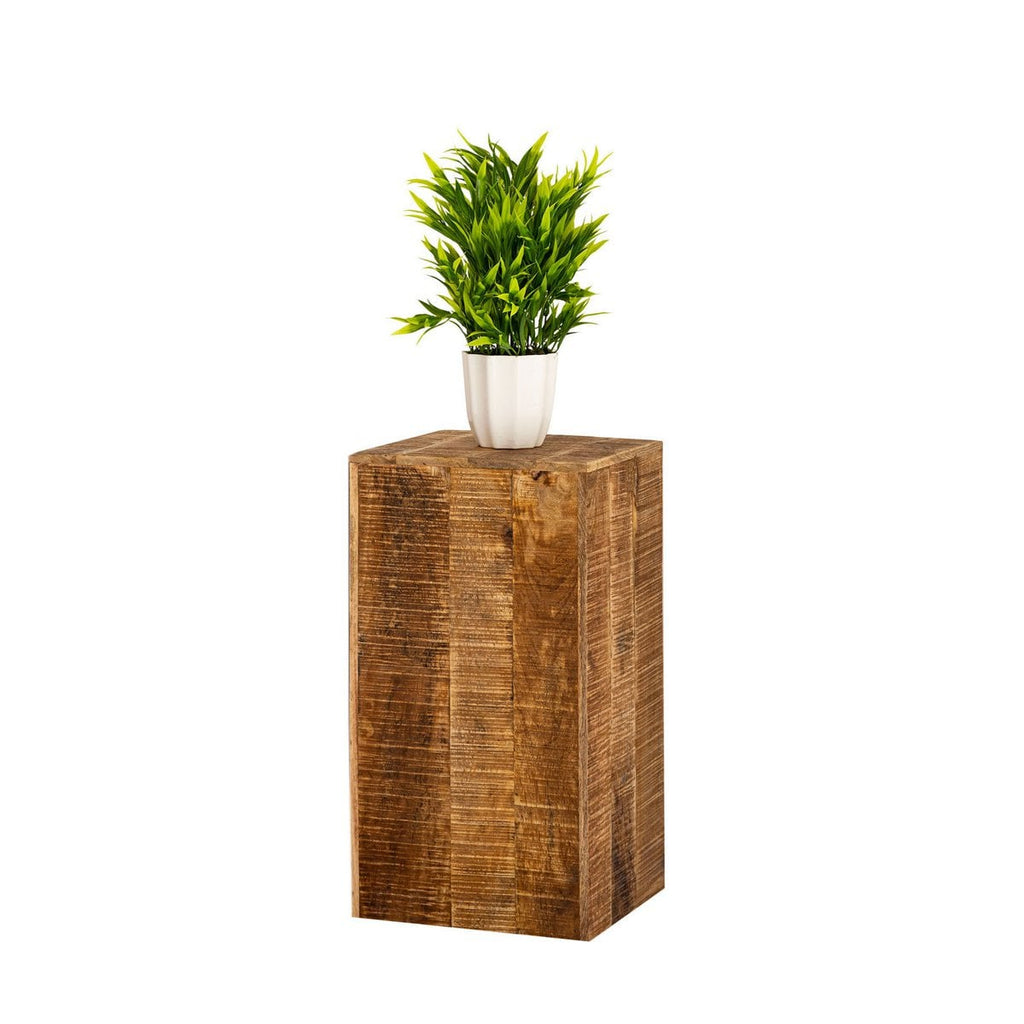 Bloemzuil 27x27 H50 of 73cm bloemenkruk hout plantenstandaard bijzettafel vierkant mangohout