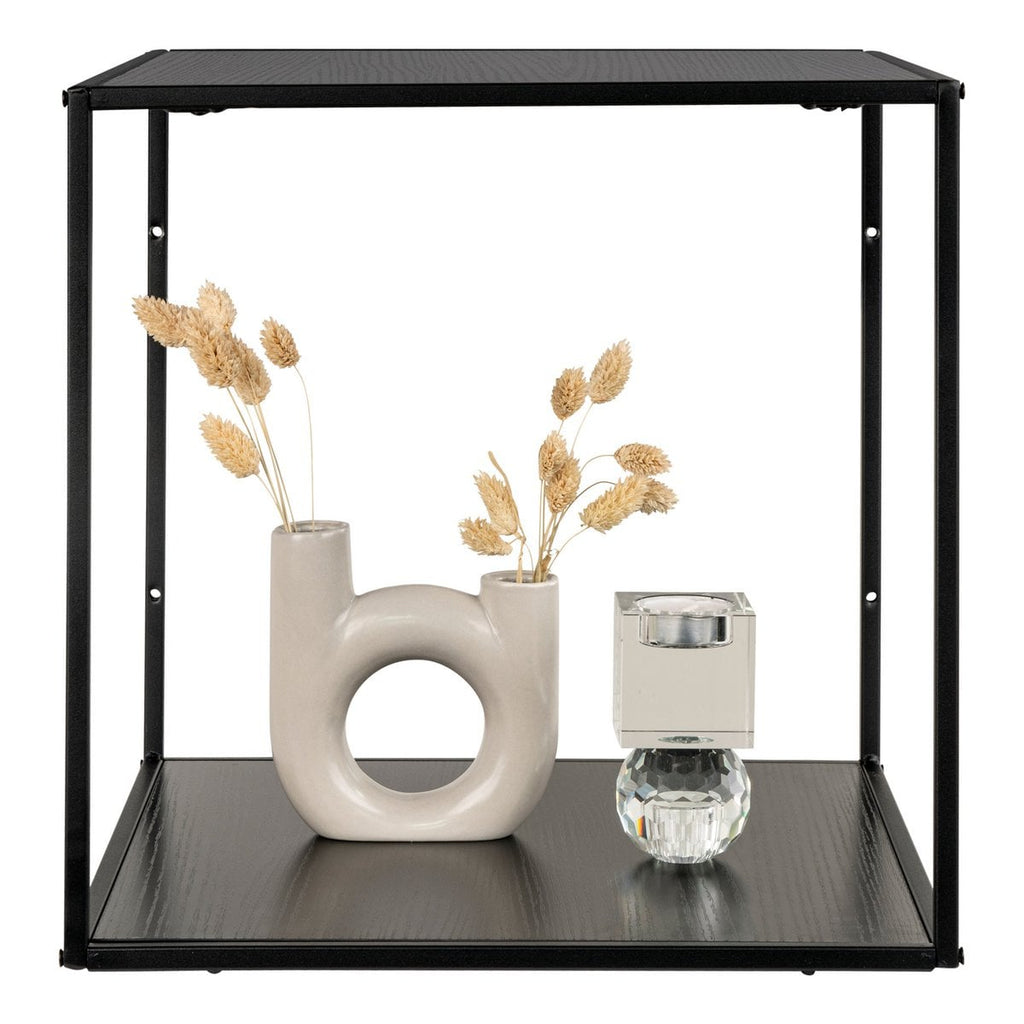 Vita Wandplank - zwart, staal, 36x36x36cm