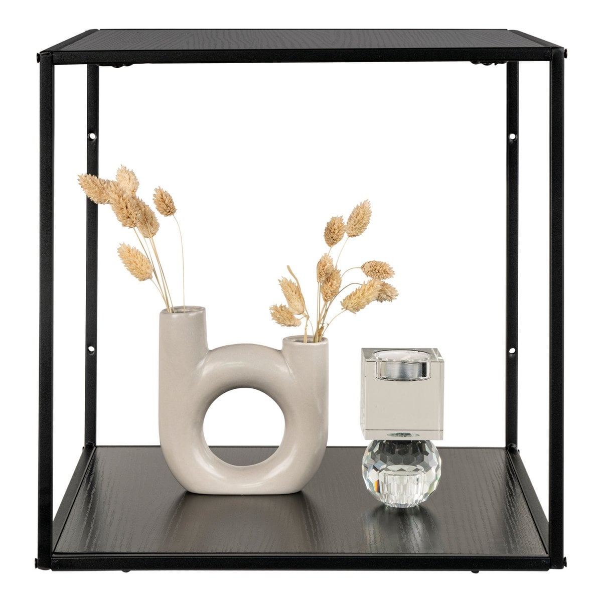 Vita Wandplank - zwart, staal, 36x36x36cm
