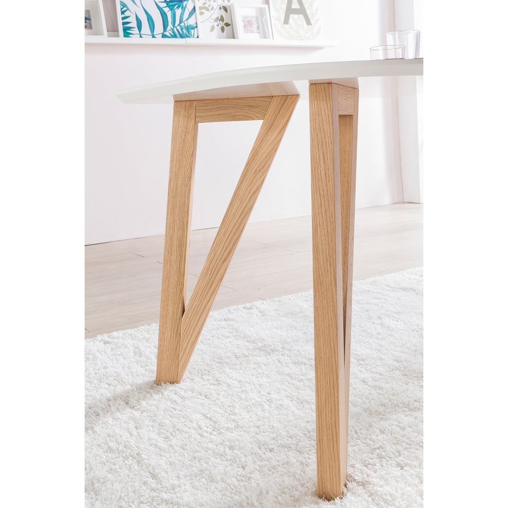 Eettafel 140x90x76 cm wit eiken