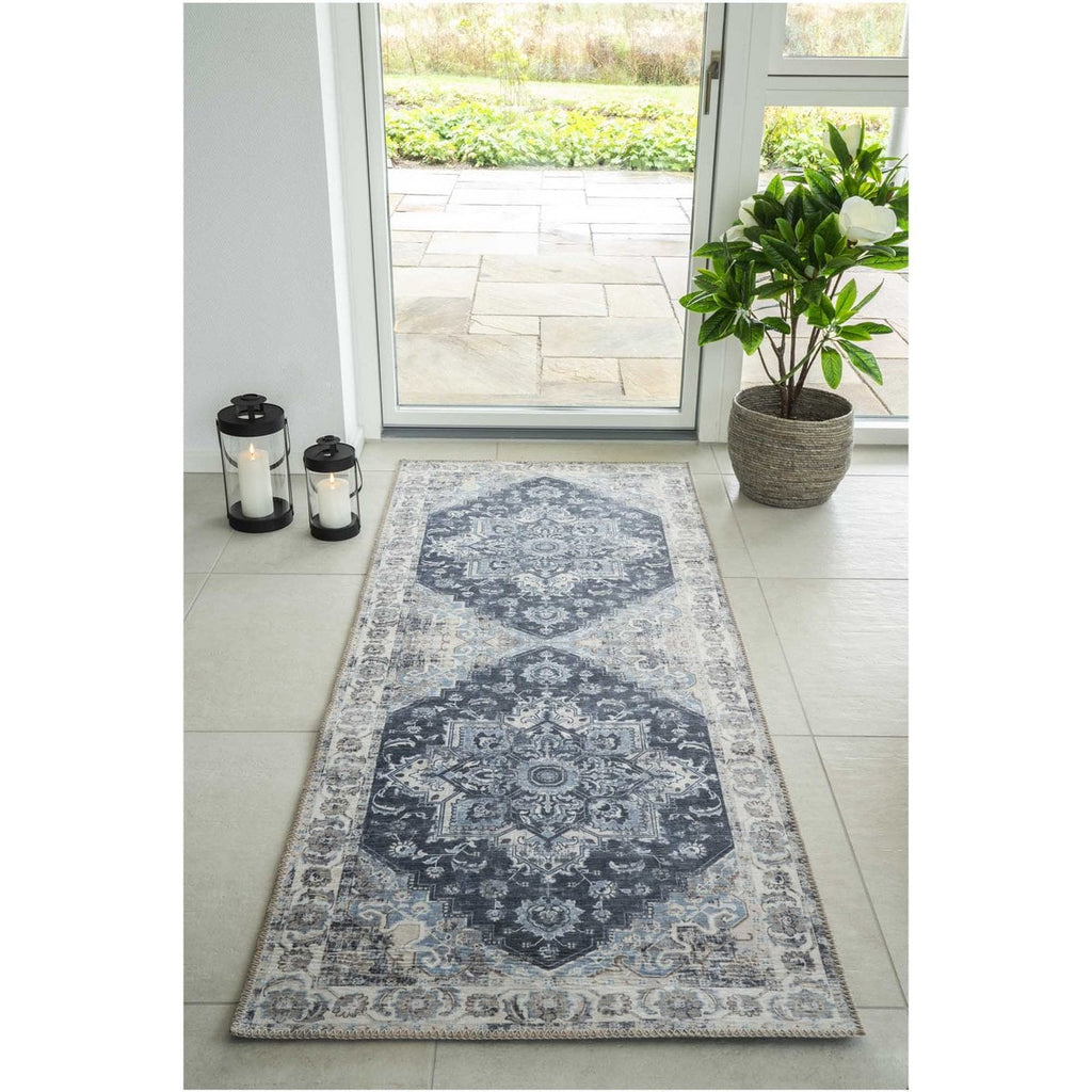 Havana Gangloper - Chenille Polyester, Blauw - 80x200 cm
