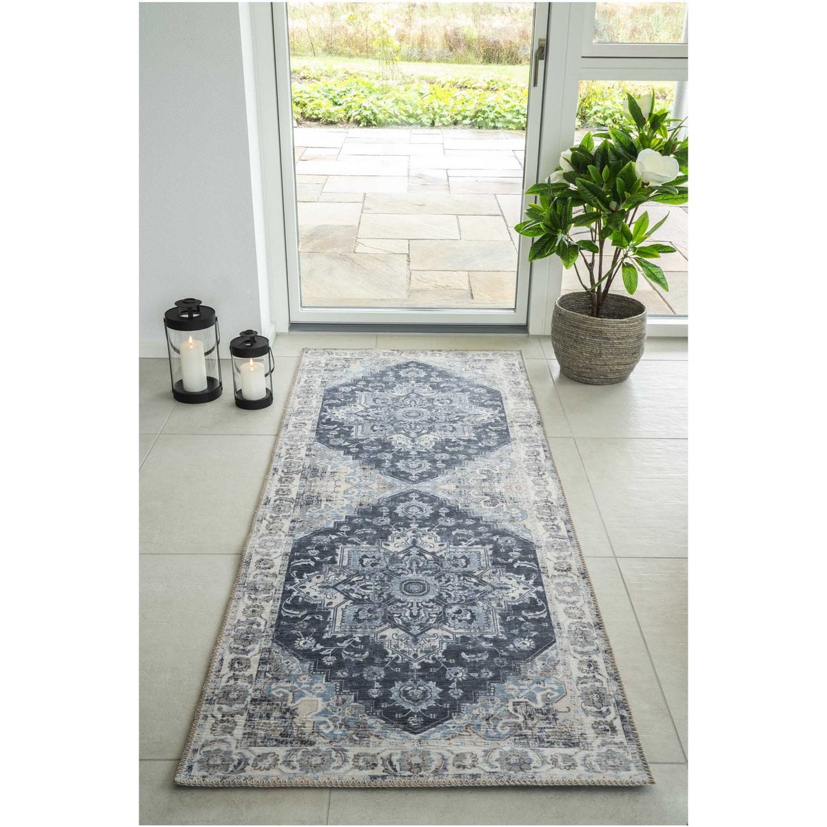 Havana Gangloper - Chenille Polyester, Blauw - 80x200 cm
