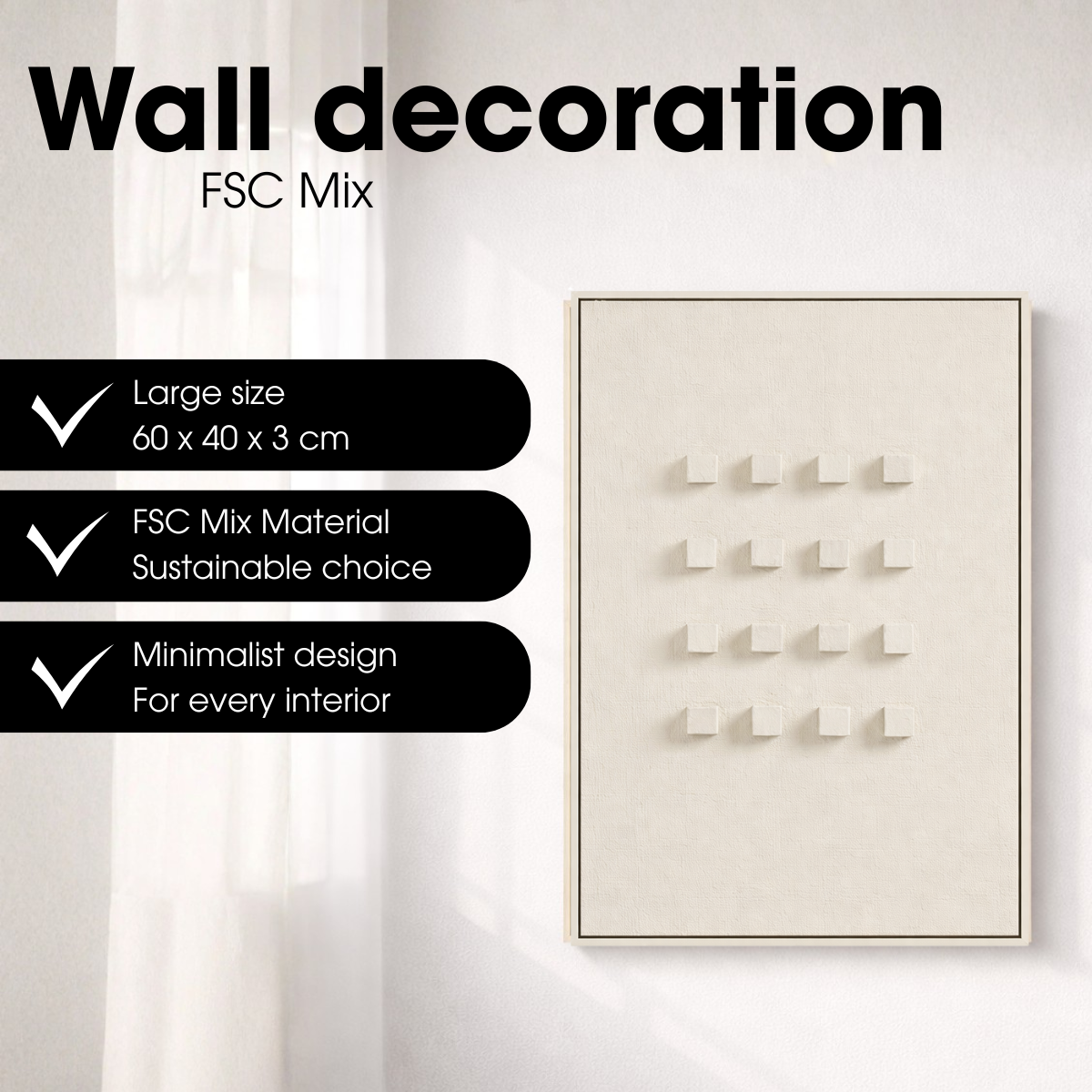 Wanddecoratie  Gebroken wit