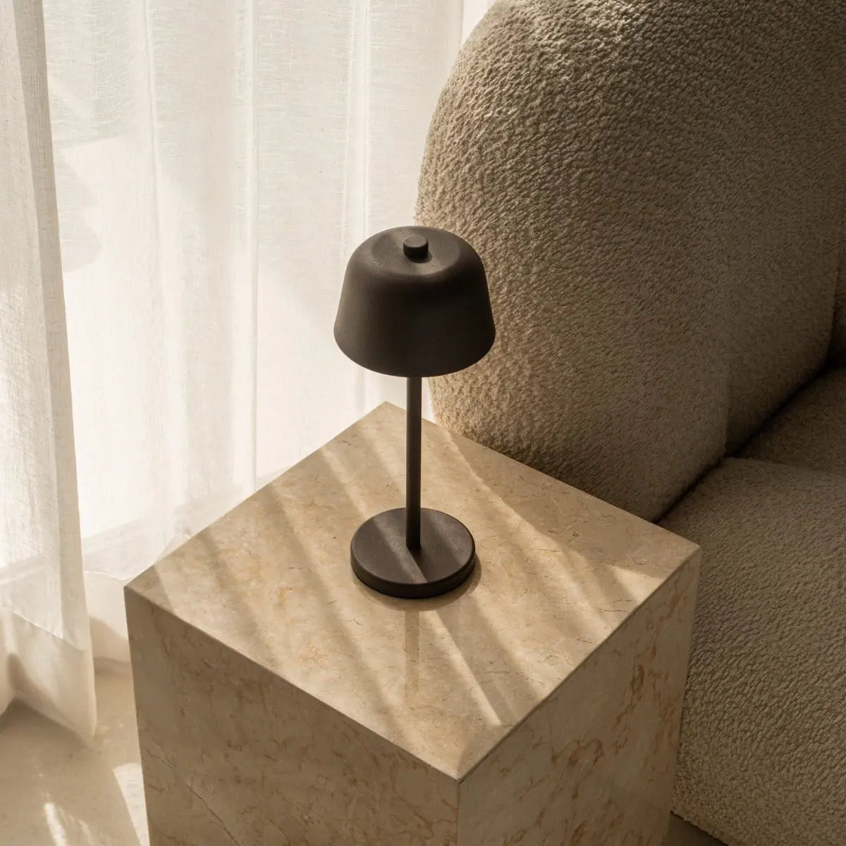 Anton Mokka Bruin Oplaadbare Tafellamp | Strakke en draadloze verlichting