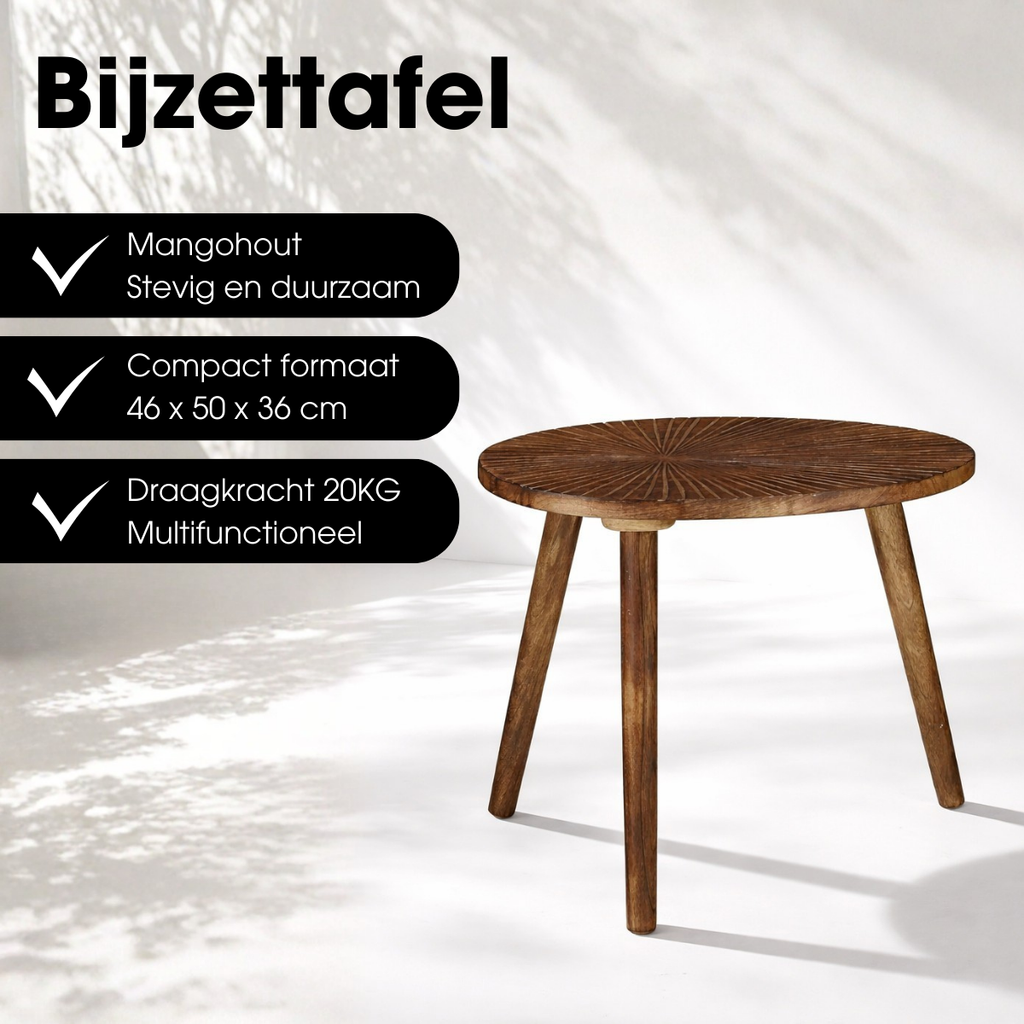 Bijzettafel Pomante Donkerbruin