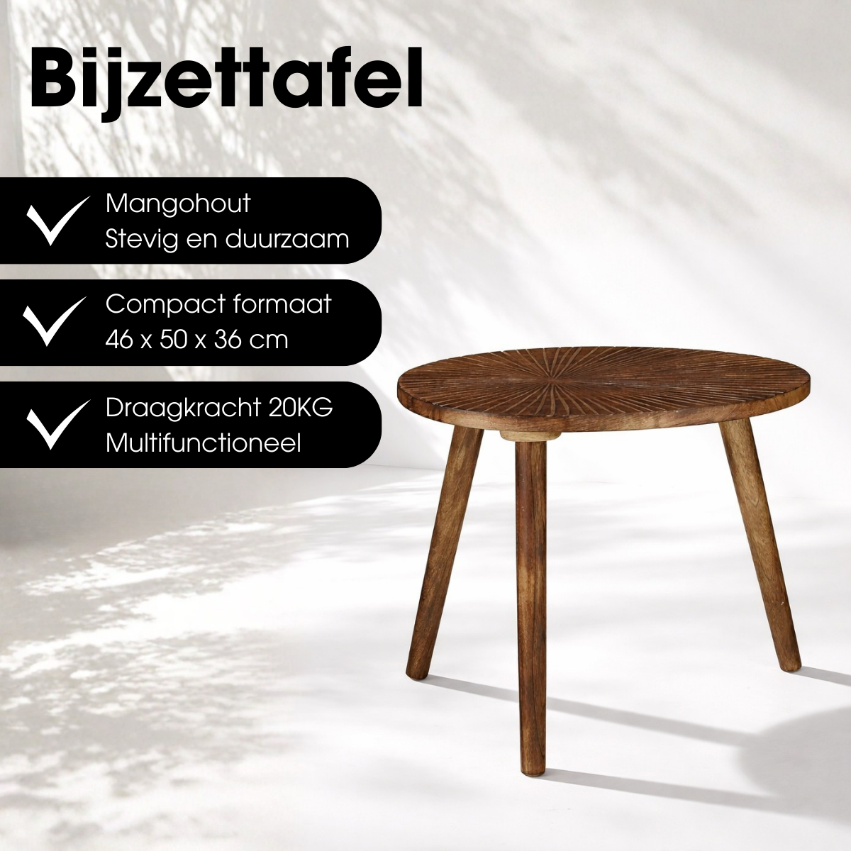 Bijzettafel Pomante Donkerbruin