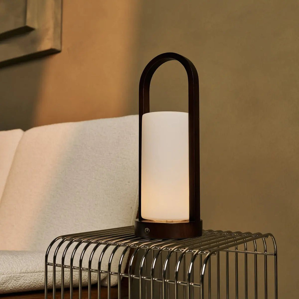 Evie Donkerbruine Oplaadbare Houten Tafellamp | Dimbaar, draadloos en 3 lichtmodi