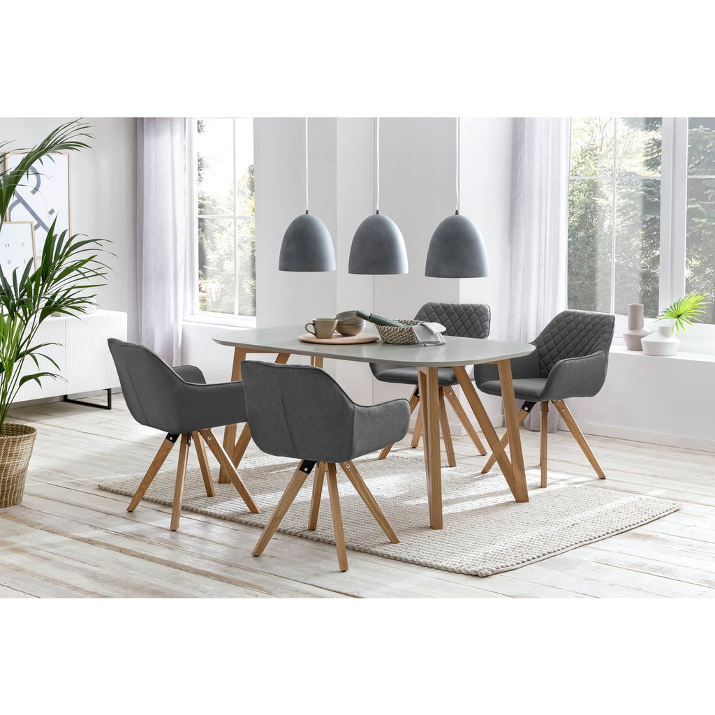 Eettafel 200x100x76 cm grijs eiken