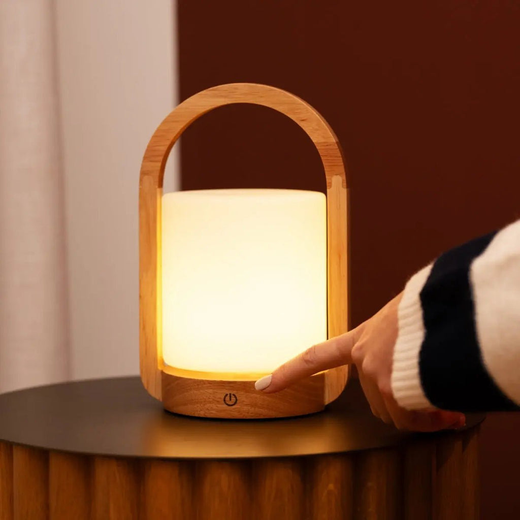 George Lichtbruine Houten Oplaadbare Lamp | Modern, veelzijdig en 3 lichtmodi