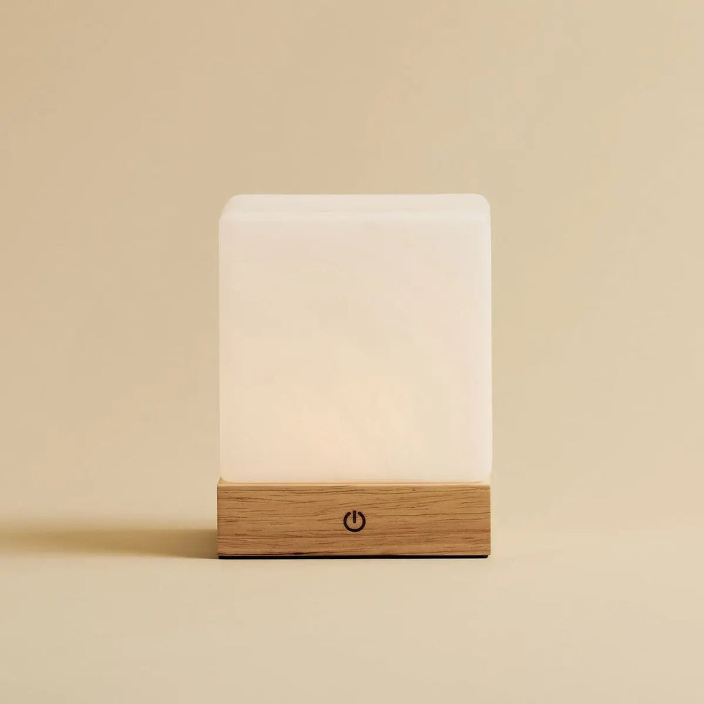 Yce Lichtbruine draadloze houten lamp | Oplaadbaar, dimbaar en batterijduur van 100 uur