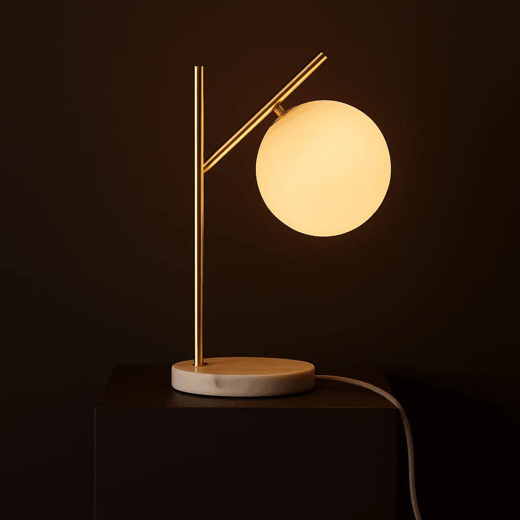 Madison marmeren lamp | Lamp van matglas en lamp met snoer