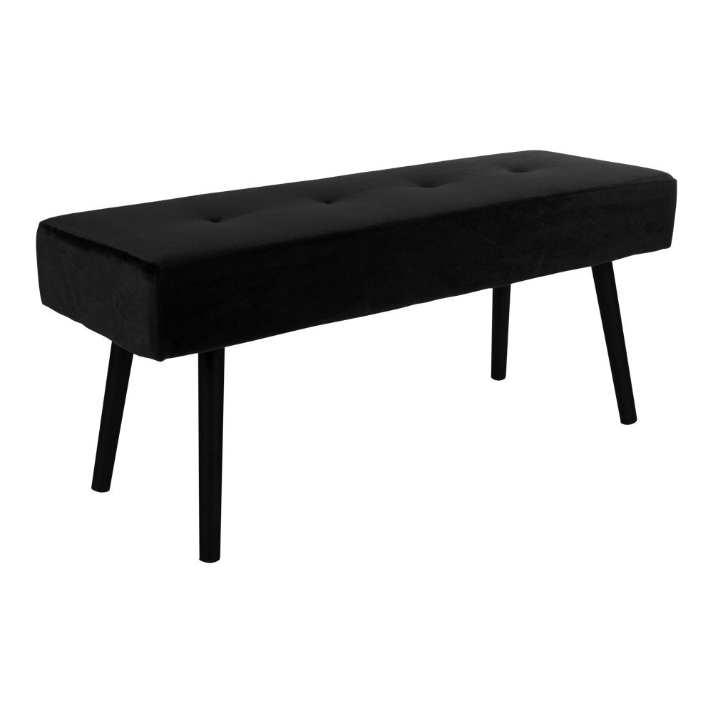 Skibybank - Zwart, Fluweel, 100x35x44cm