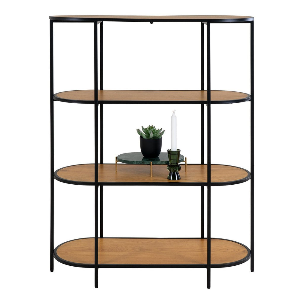 Vita Plank - eikenlook, zwart, 85x36x111cm