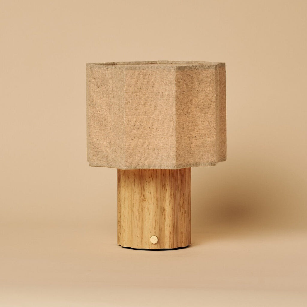 Eloïsa Light Brown Rechargeable Table Lamp | Linen Blend, Modular & Dimmable